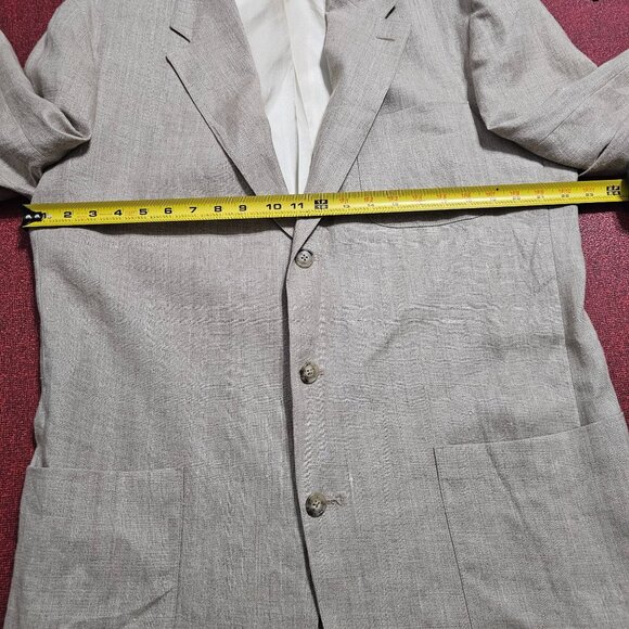 VTG J.Crew Oarsman Linen Blazer 42L Beige Neutral Classic Resort Summer Coastal - Picture 10 of 13